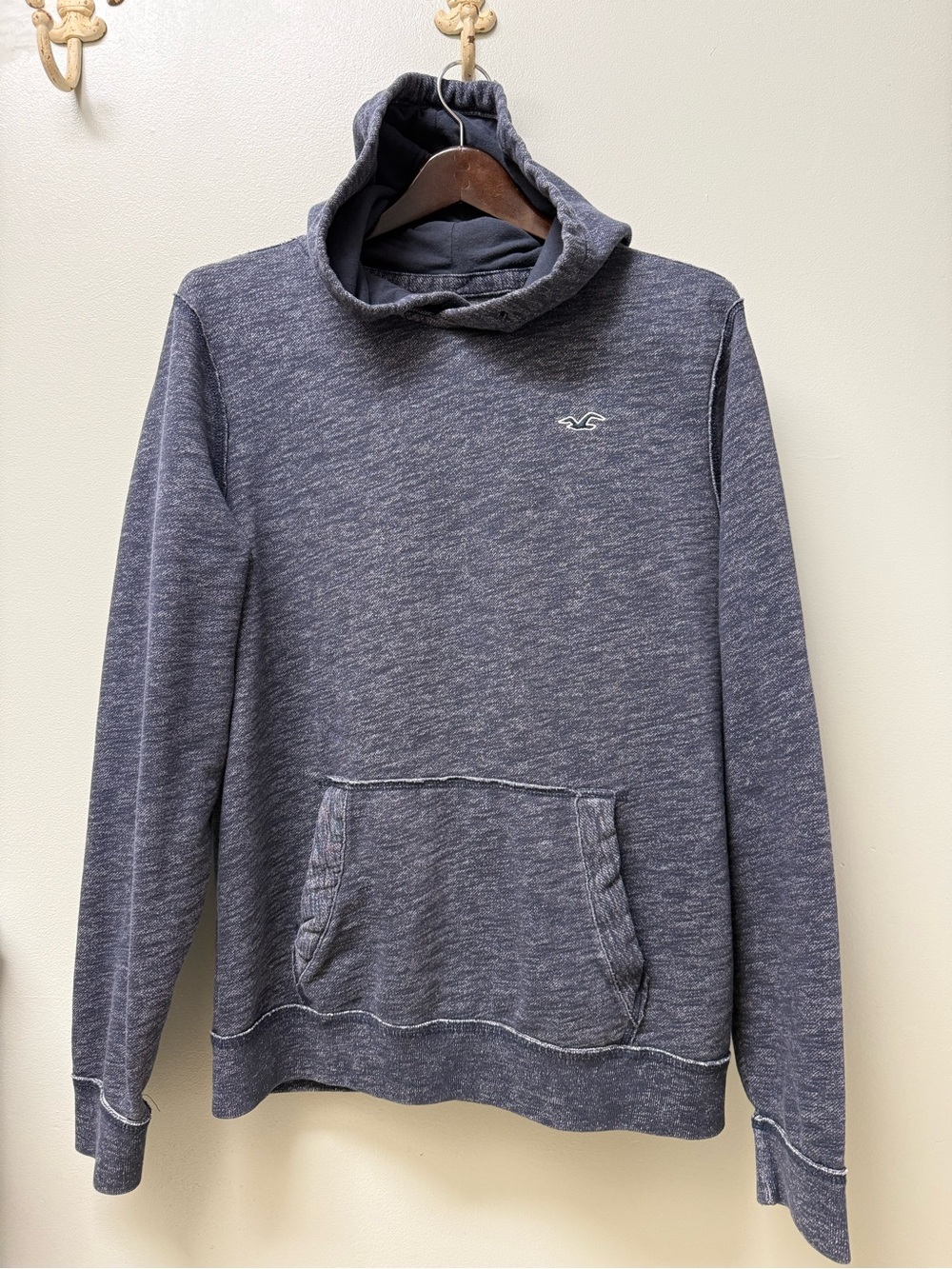 Hollister navy heathered hoodie Large